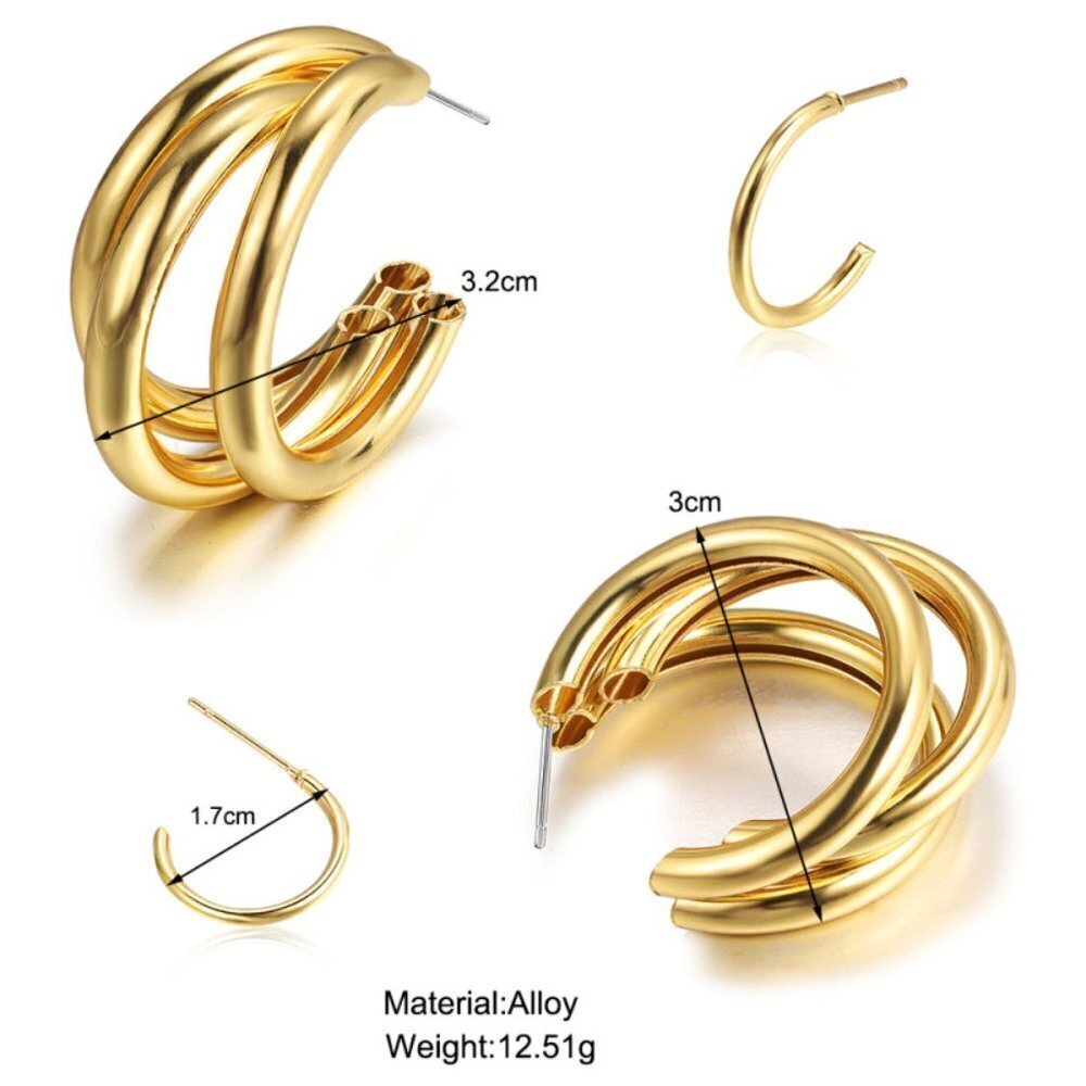 Gold Earring Set - Picture 2 of 4